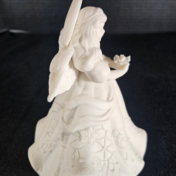 "Heaven's Treasures" White Porcelain Bisque Musical Angel Figurine by Roman Inc. - Picture 5 of 11